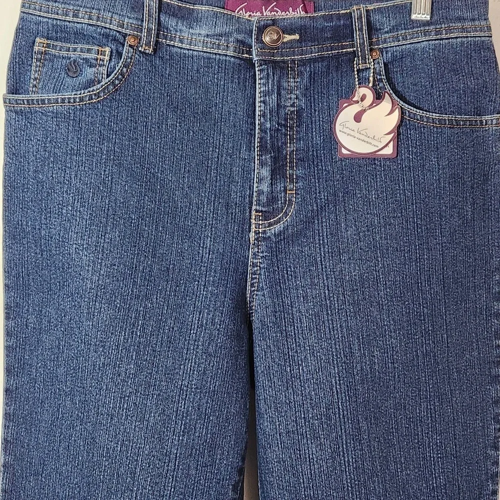 Gloria Vanderbilt Jeans Denim Dark Blue WashRustic‎ Western Women's Size 12